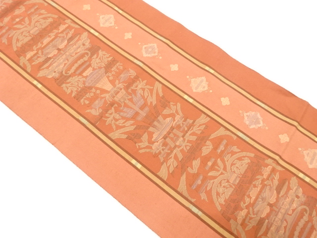 JAPANESE FUKURO OBI / WOVEN FLORAL PLANTS